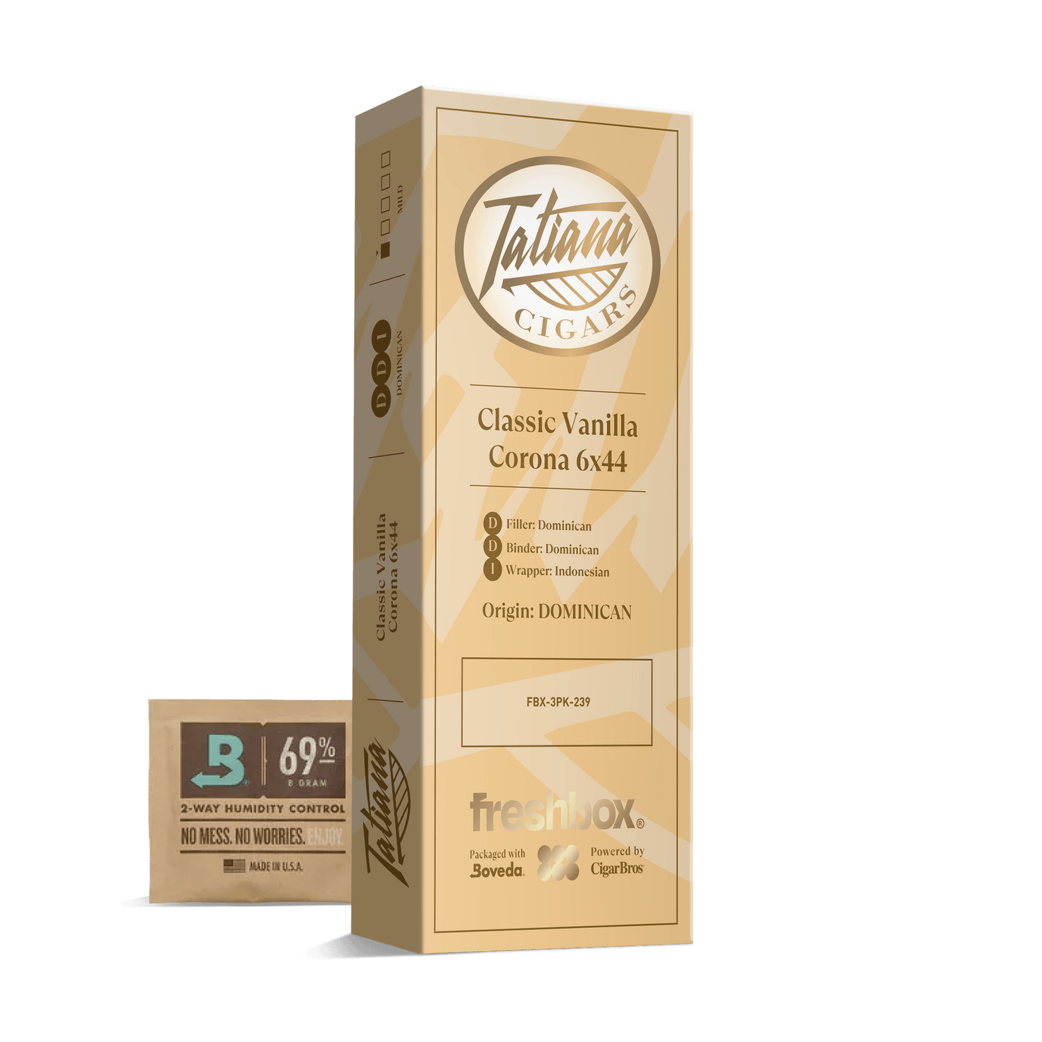 Tatiana Classic Vanilla Corona 6x44 FreshBox | Cigar 3-Pack - Liquor Boutique
