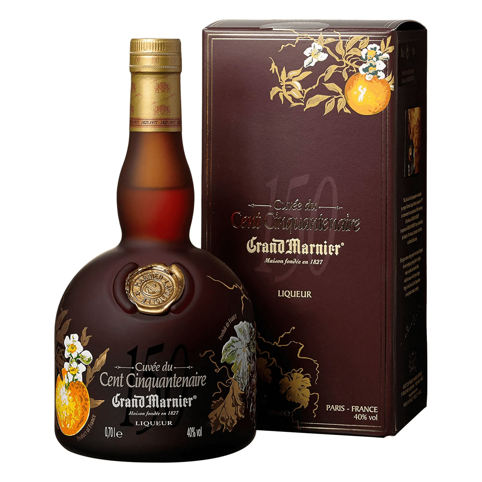 Grand Marnier Cuvée Spéciale Cent Cinquantenaire 150th Anniversary Liqueur “Hand Painted” - Liquor Boutique